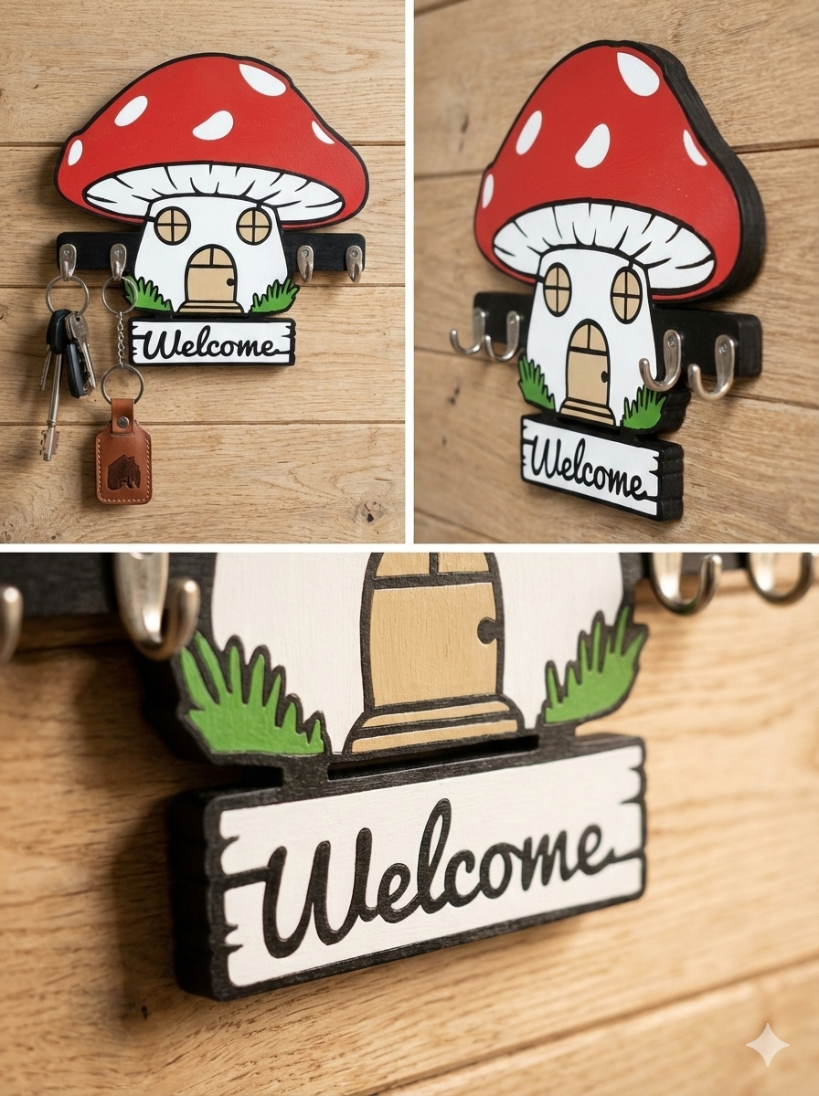 Mantar Anahtarlık Askısı